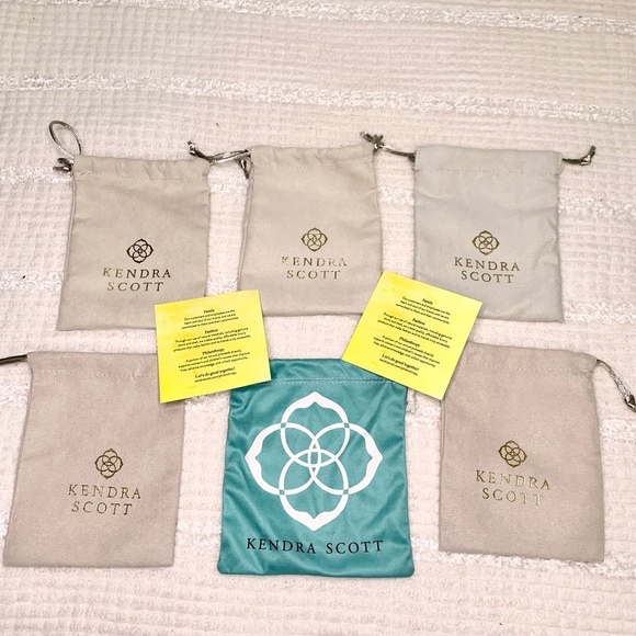 Kendra Scott Jewelry Bags and Inserts - 6 Bags Total - 5 Gray and 1 Blue - Picture 3 of 3